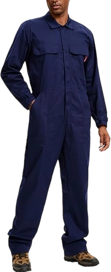 Men's 100% Cotton Workwear. It features long sleeves, durable twill fabric, multiple pockets for storage, and is suitable for both casual and work scenarios.