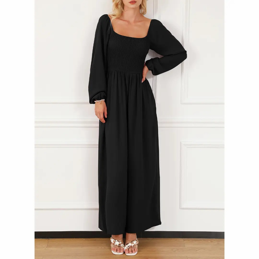 🌿 Women's Long Sleeve Wide Leg Casual Jumpsuit
