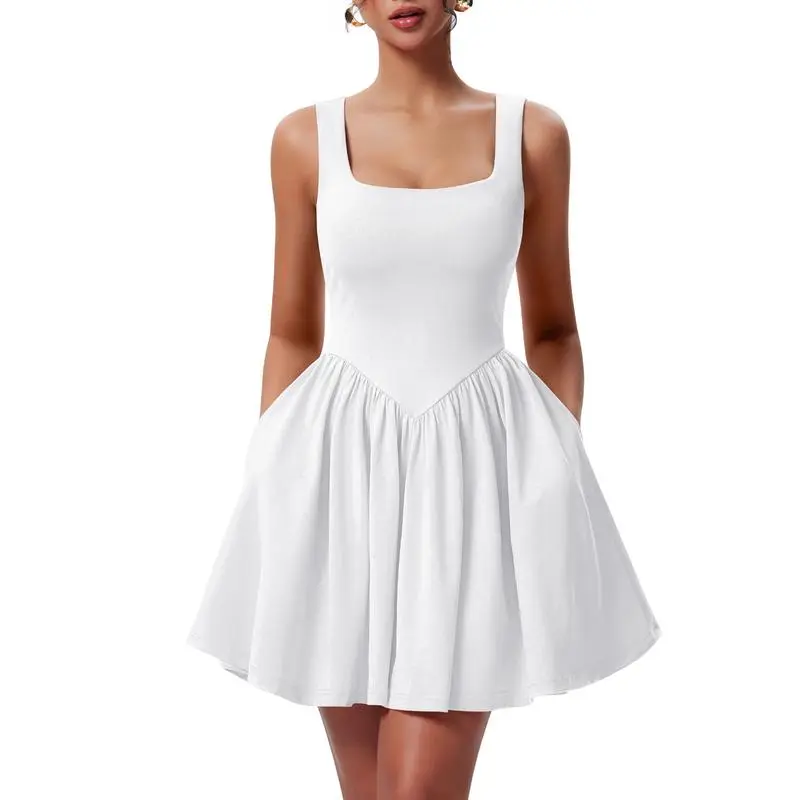 Lady's summer sleeveless V-neck A-line skirt (Just $3 Each!)