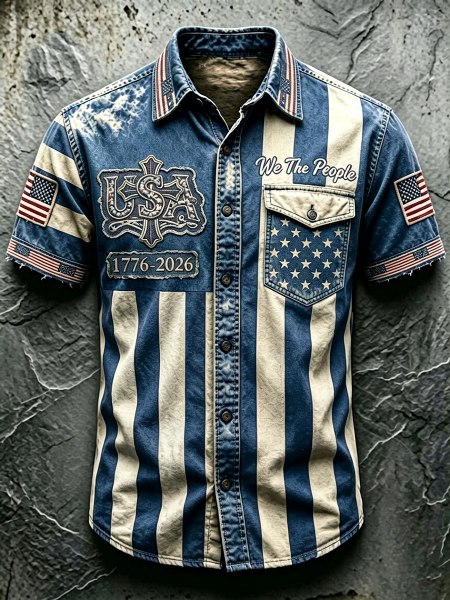 Men'S 250Th Anniversary National Faith Print  Shirt