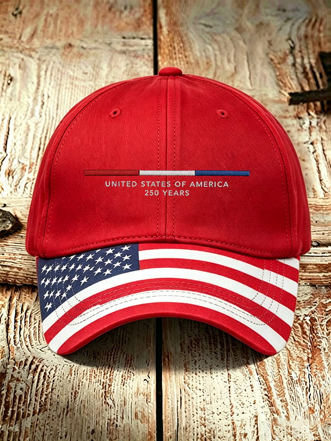 Men'S Independence Day American Flag Flower Guitar Print Baseball Cap