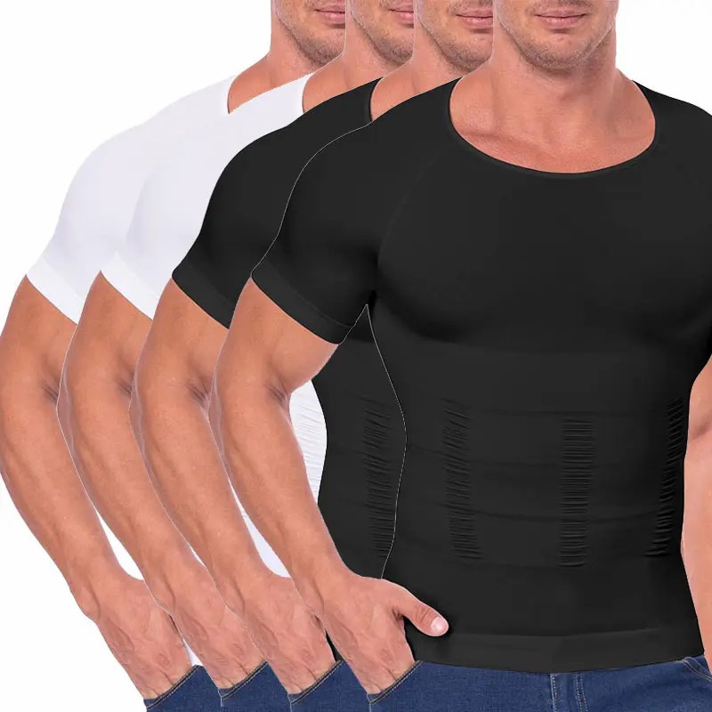 Men Shaping Shirts Body Shaper,Men Short Sleeve Shirt