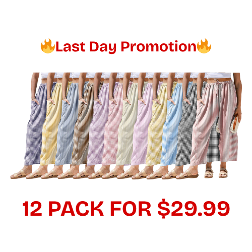 Womens Linen Wide Leg Striped Pants Casual Barrel Loose Drawstring Low Waist Palazzo Harem Pants with Pockets