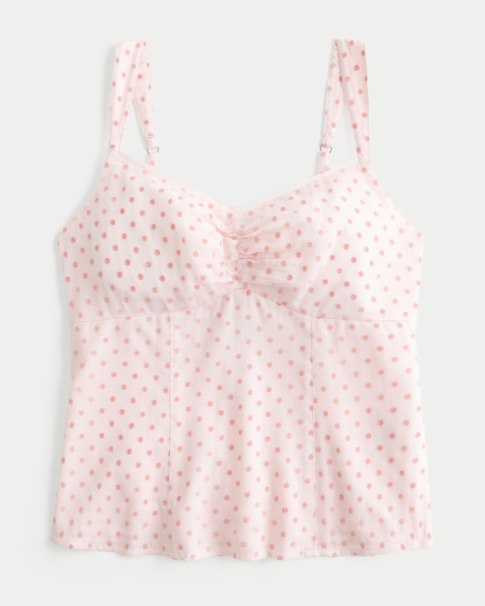 Lace Trim Chiffon Tank
