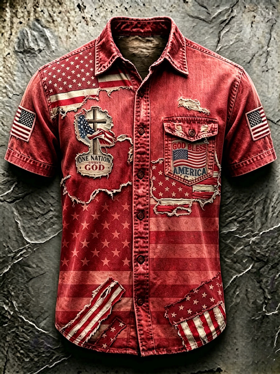 Men'S 250Th Anniversary National Faith Print  Shirt