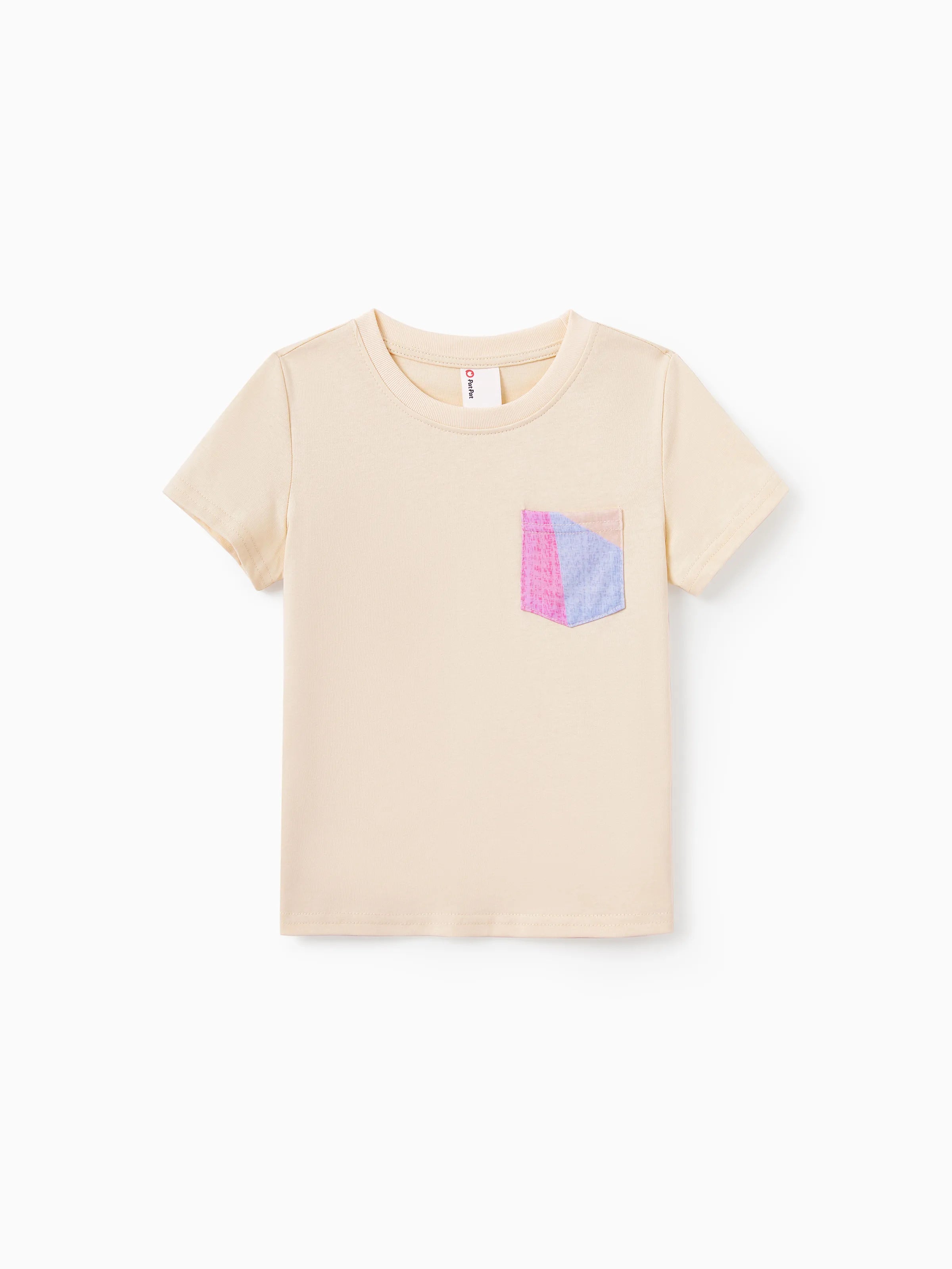 Family Matching Outfits Set Colorblock Sleeveless Strappy Dress or Short-sleeve T-shirt Multi-color