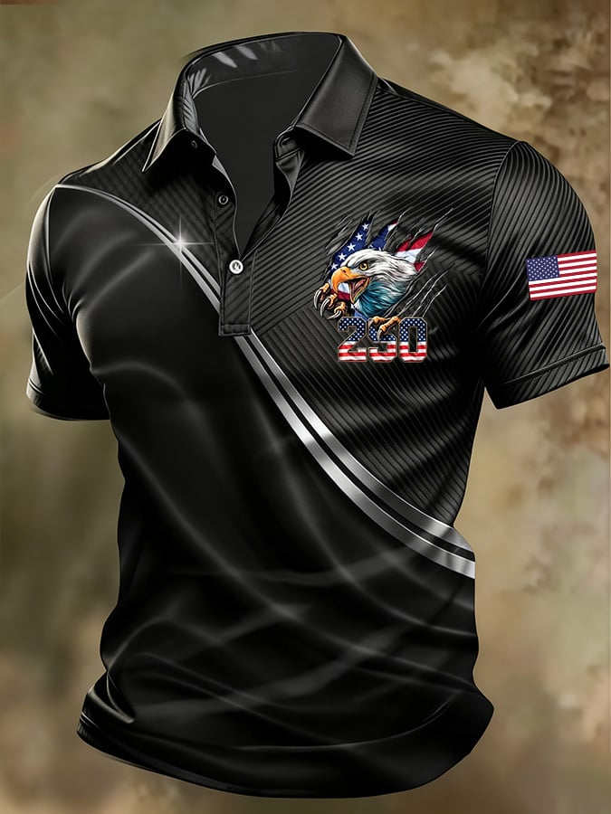 Men's 250th Anniversary Printed Casual Polo Shirt