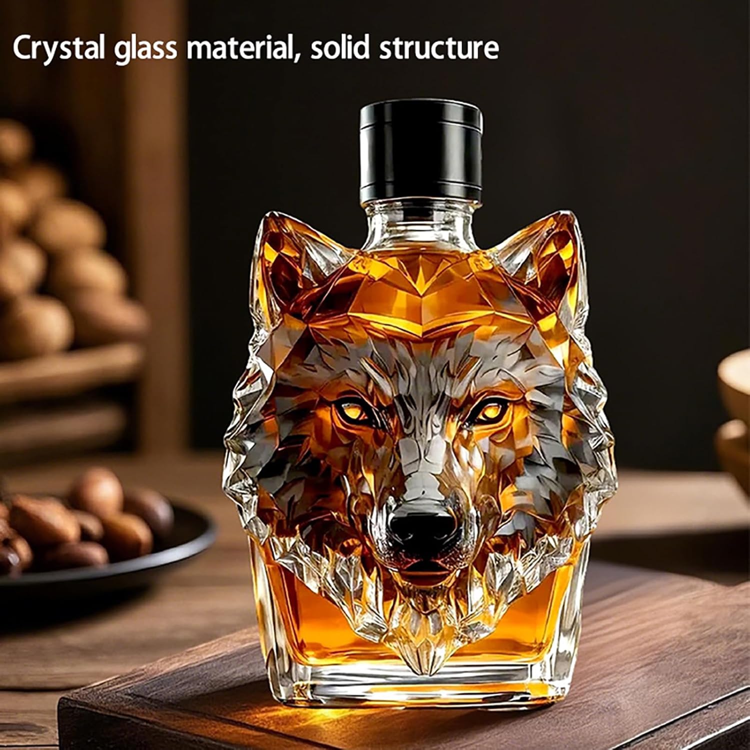 Limited Edition Howl's Haven: Wolf - Crested Whiskey Bottle