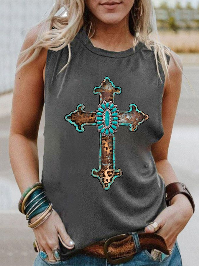 Western Cross Christian Tank Top