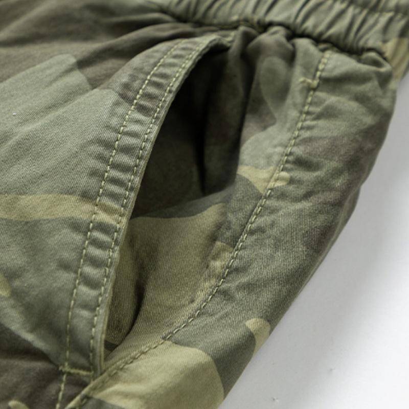 Men's Camouflage Cargo Shorts with Drawstring Elastic Waist