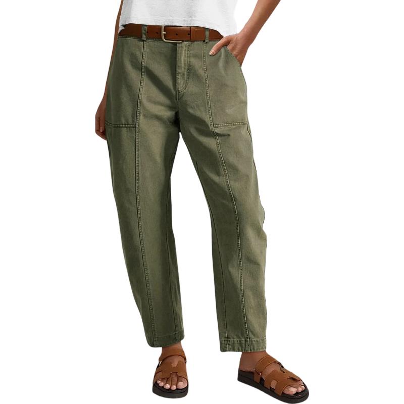 Mother's Day Sale💕Mid Waist Baby Barrel Fit Deep Pockets Pants