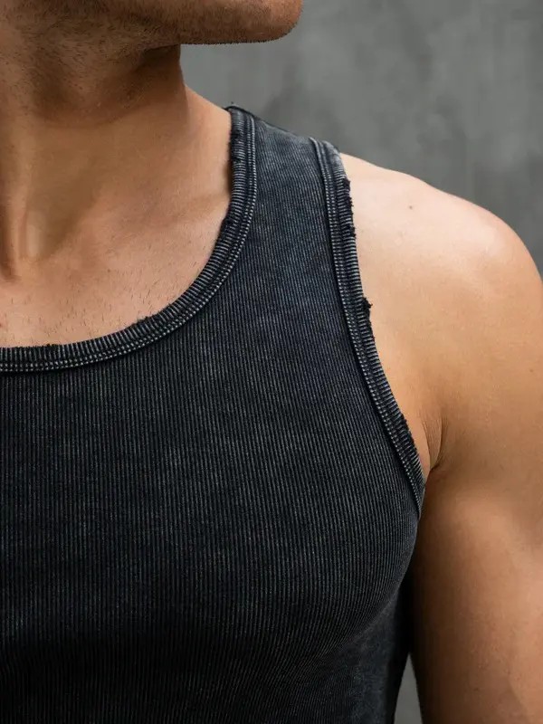 Men’s Ultra-Soft Distressed Fitted Tank