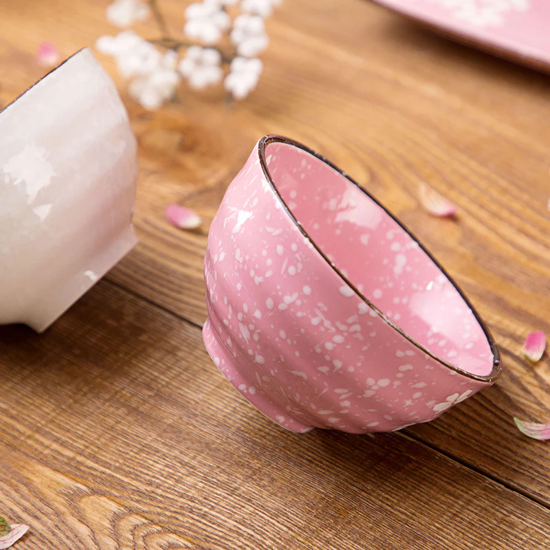 Japanese Flower Blossoms Ceramic Bowl