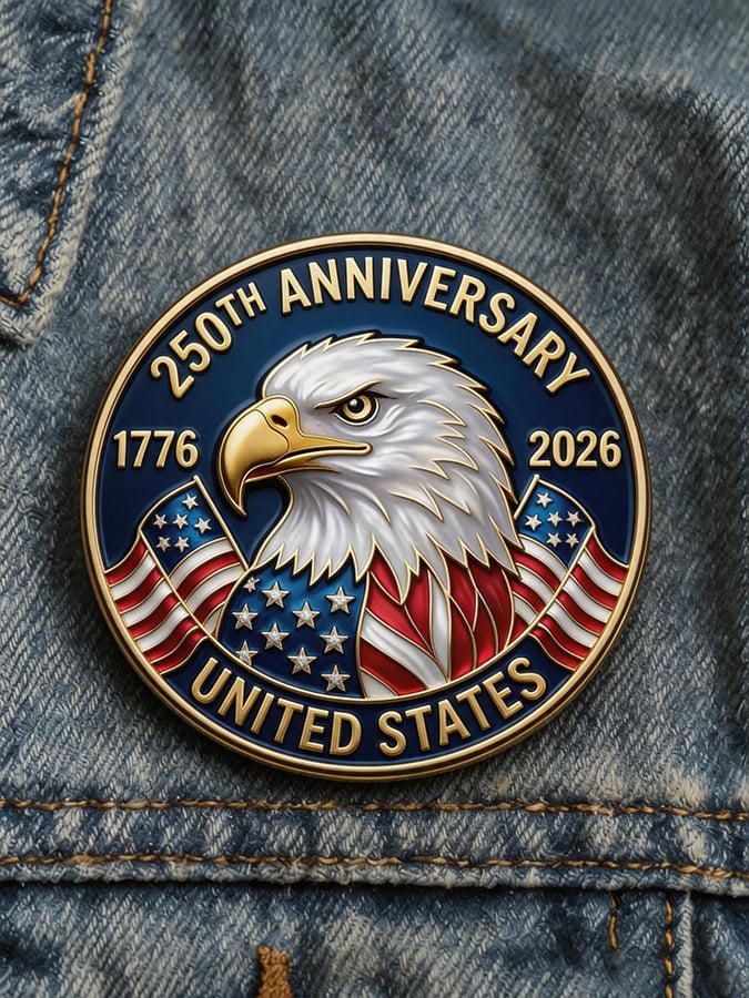Unisex American 250th Anniversary Brooch