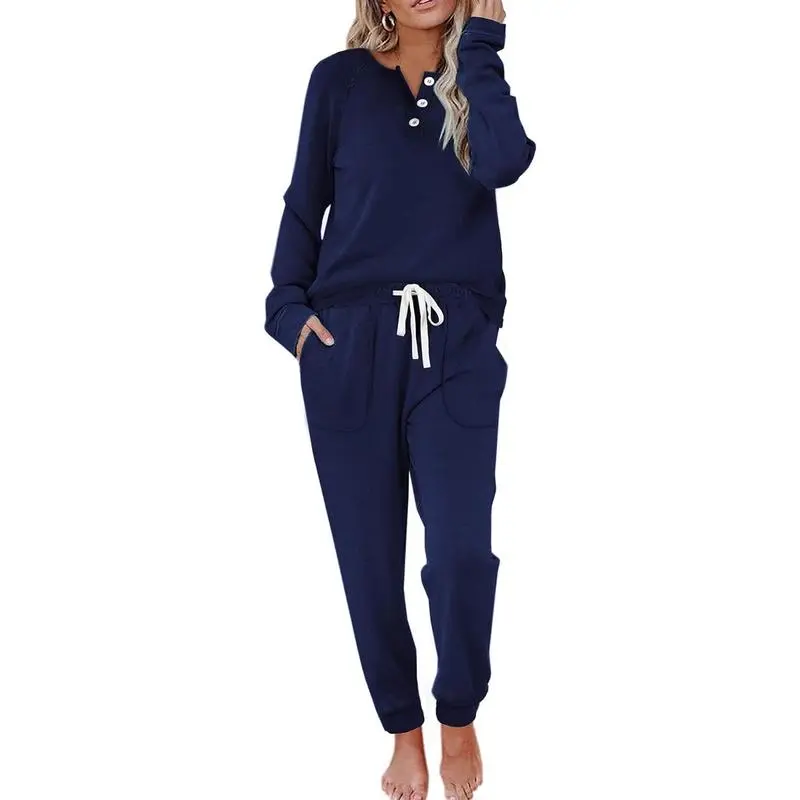 Two Piece Outfits for Women Lounge Sets Button Down Sweatshirt
