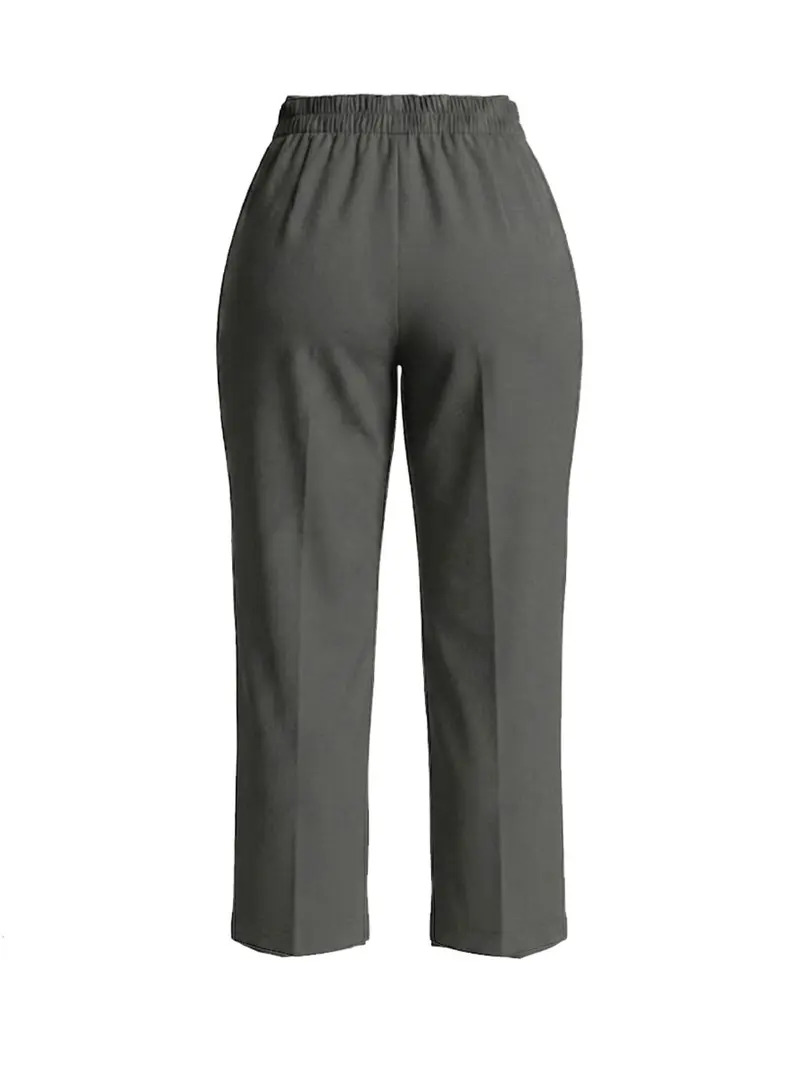 Women's Asymmetric Waistband Solid-Color Casual Trousers