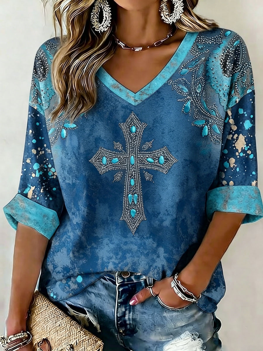 Women'S  Faith Printed Casual  T-Shirt
