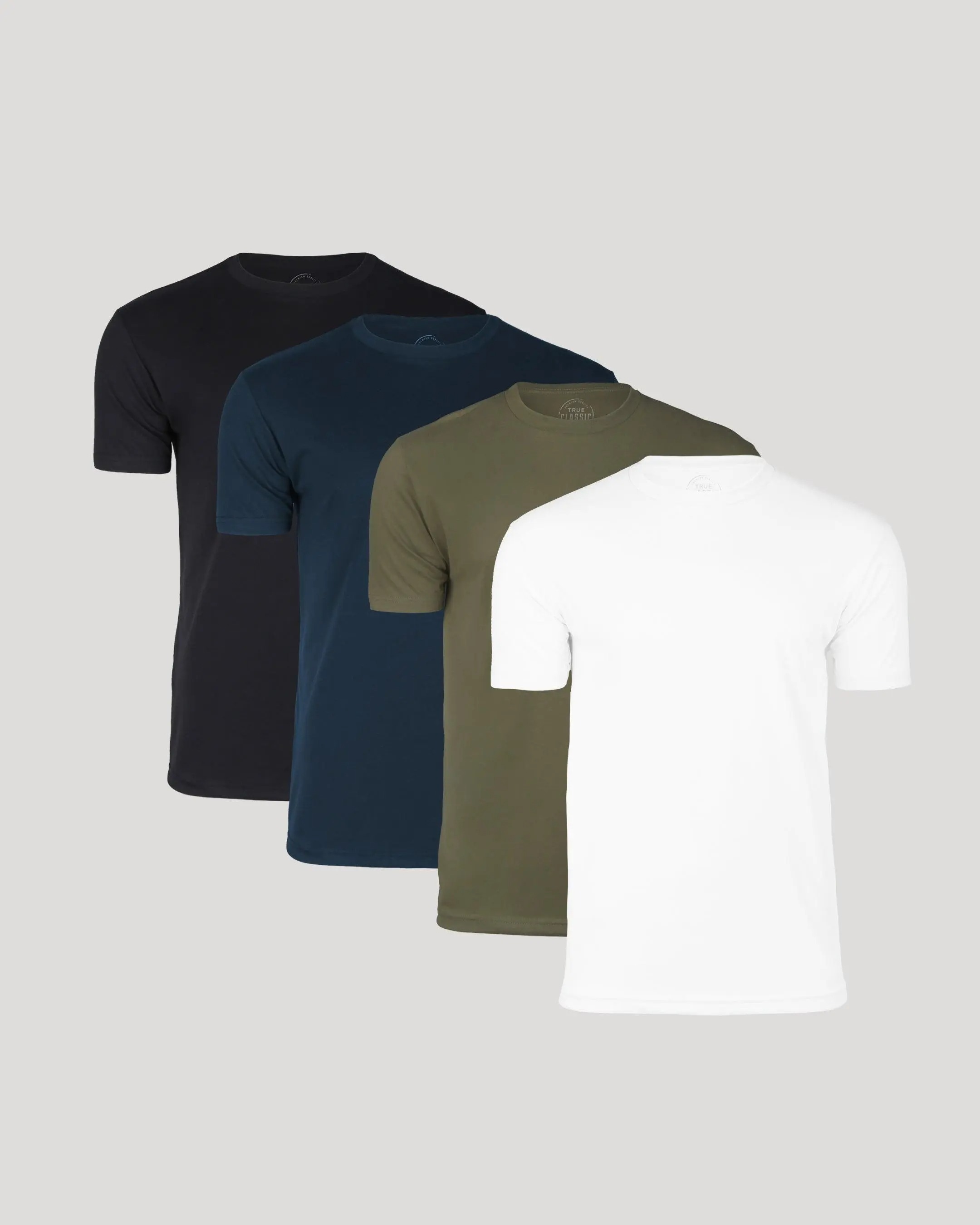 Men's 4-Pack Classic Crew Neck T-Shirts - Premium Fitted Short Sleeve Casual Everyday Basic Tees