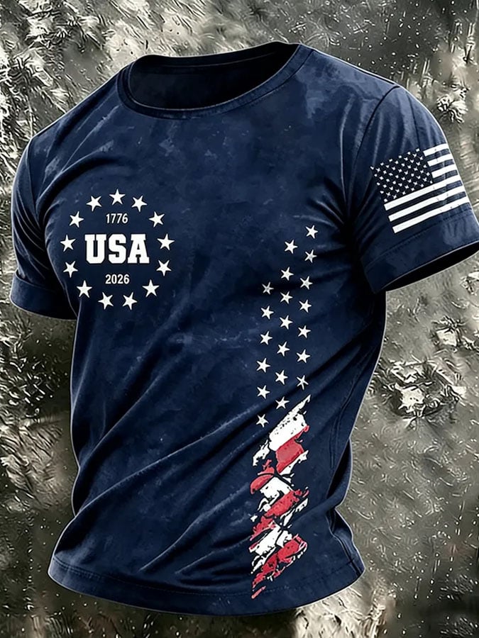 Men's Retro Print Short-Sleeve T-Shirt