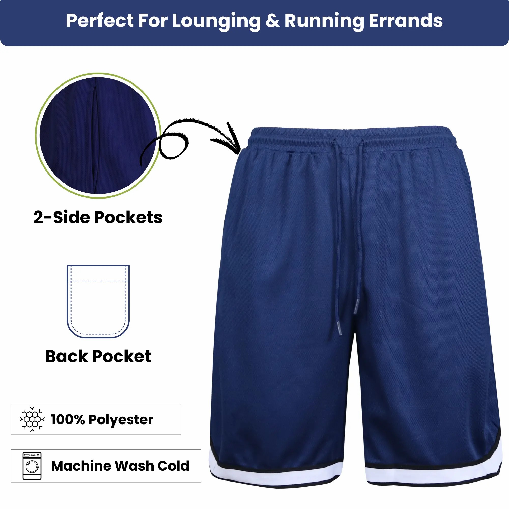 Men's 5-Pack Moisture Wicking Mesh Shorts – Active Performance Athletic Bottoms