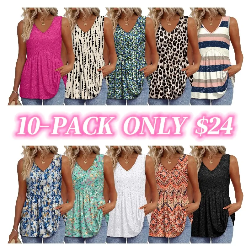 Womens Tank Tops 2026 Flowy Peplum Tops