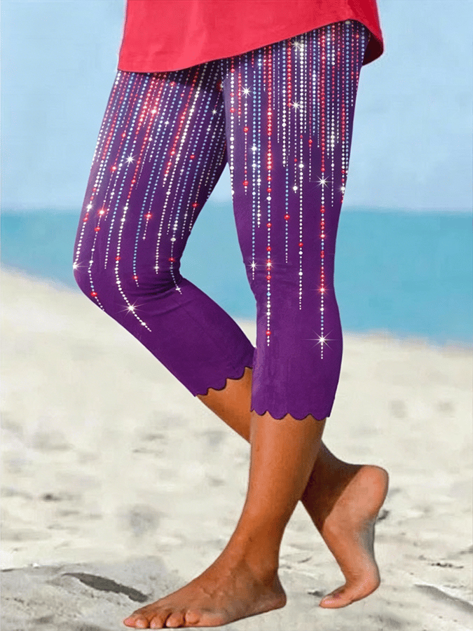 Women's Retro American Flag Print Leggings