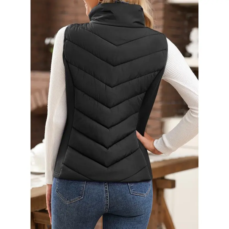 Puffer Vest Women Sleeveless Zip Up Outerwear