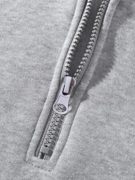 Fit Casual Drop Shoulder Half Zip Hoodie