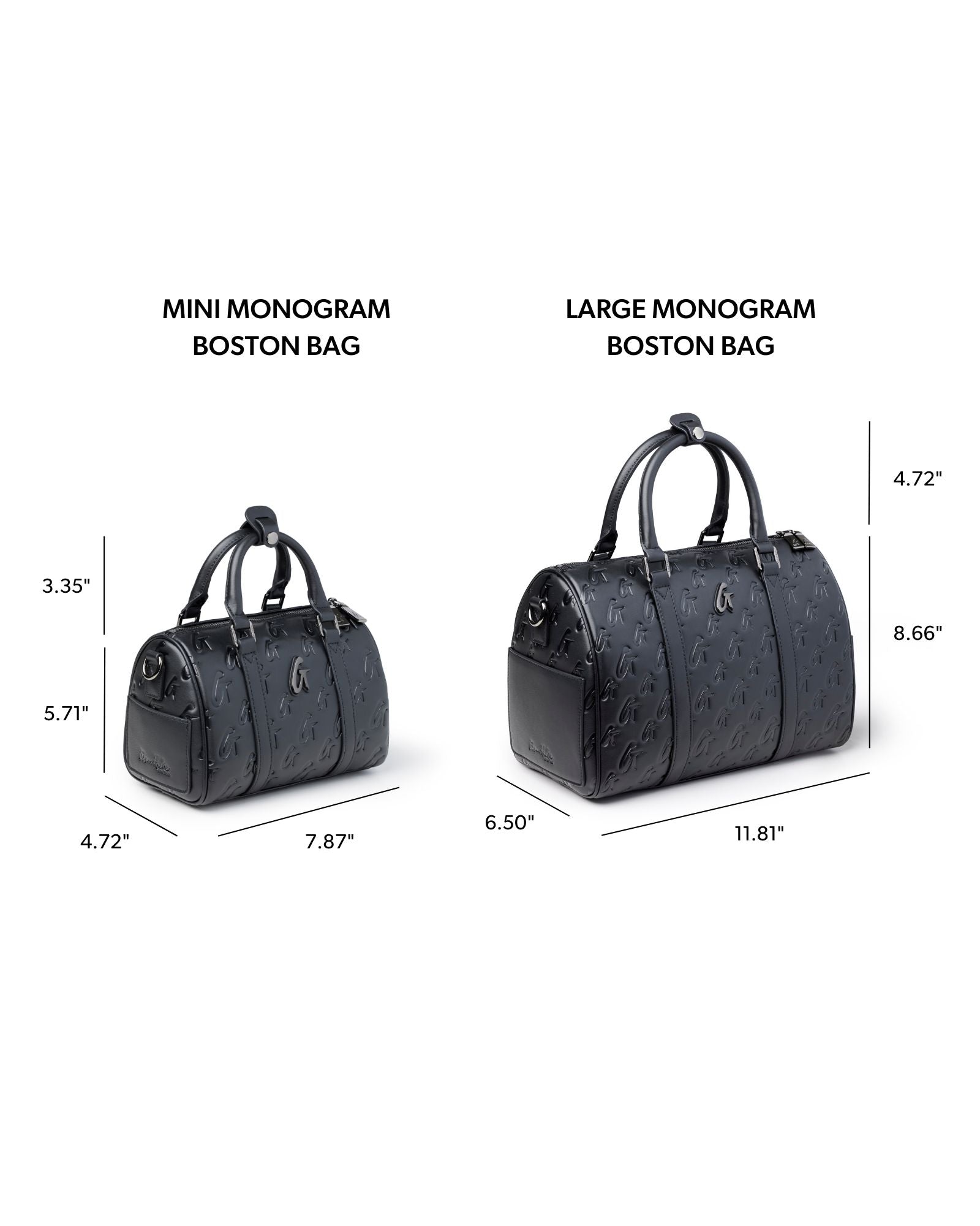 LARGE MONOGRAM GAL BOSTON BAG - BLACK