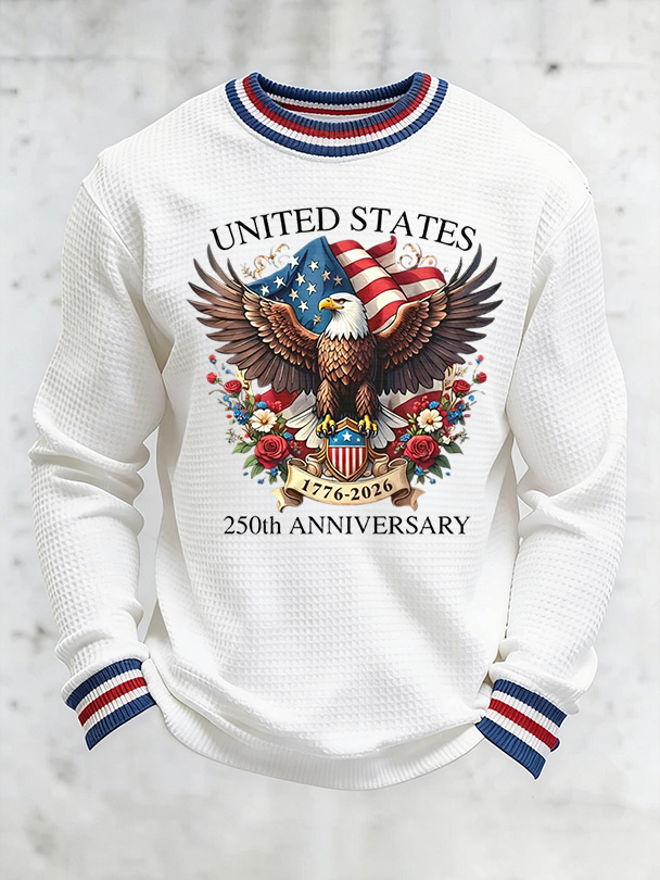 Unisex 250Th Anniversary Celebration Waffle Round Neck Long Sleeve T-Shirt