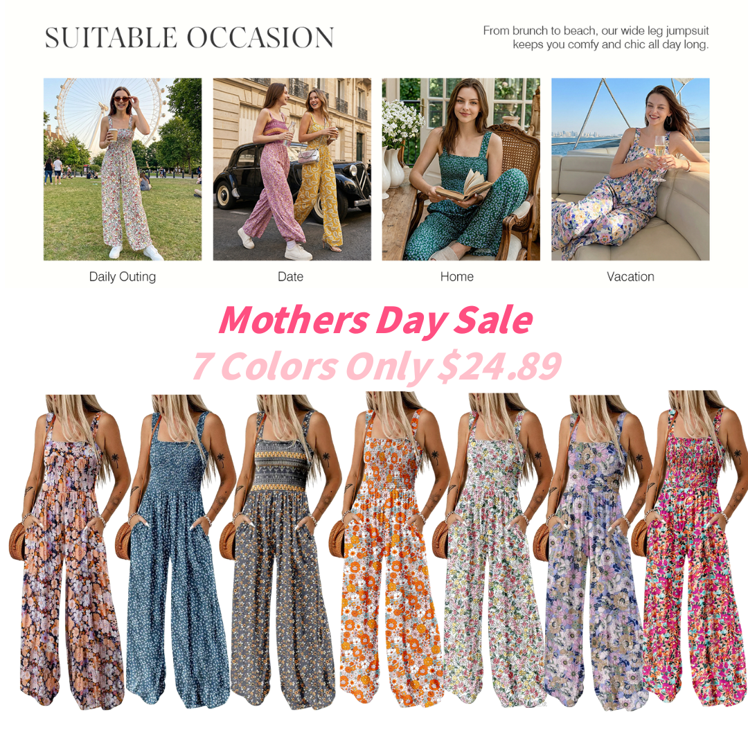 💕Mother's Day Sale💕Sleeveless Jumpsuit adjustable straps