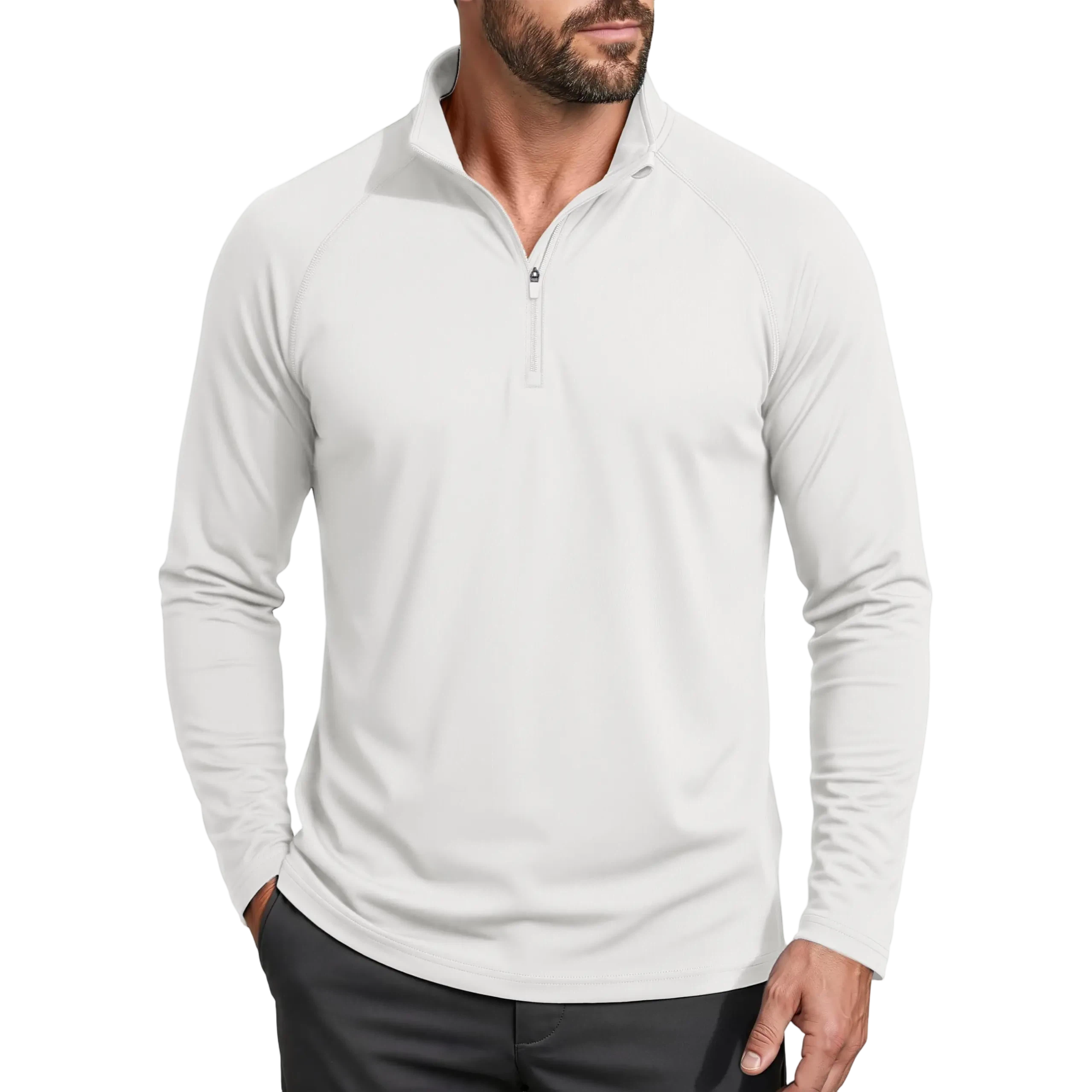 Men's 1/4 Zip Shirt UPF 50+ Quick Dry Lightweight Long Sleeve