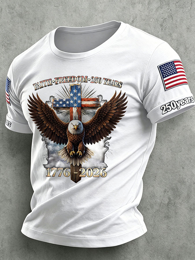 Men'S America Flag Printed Casual T-Shirt