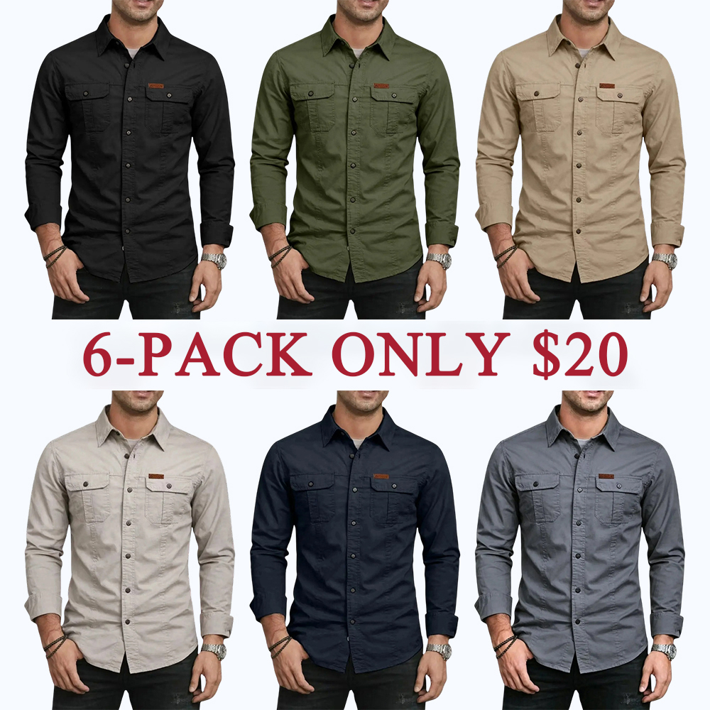 Men's Long Sleeve Workwear Shirt Outdoor Casual Versatile Top