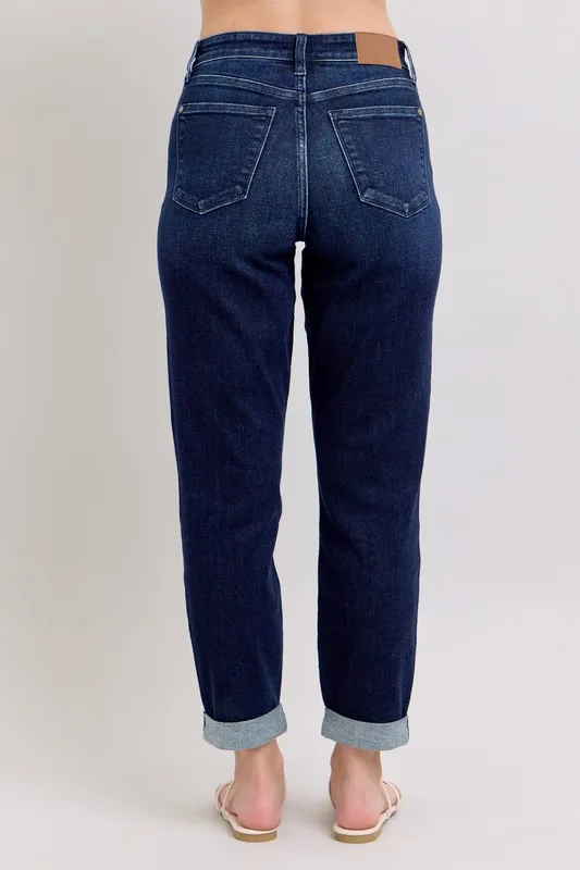 Blue Full Size High Waist Boyfriend Jeans Plus Size