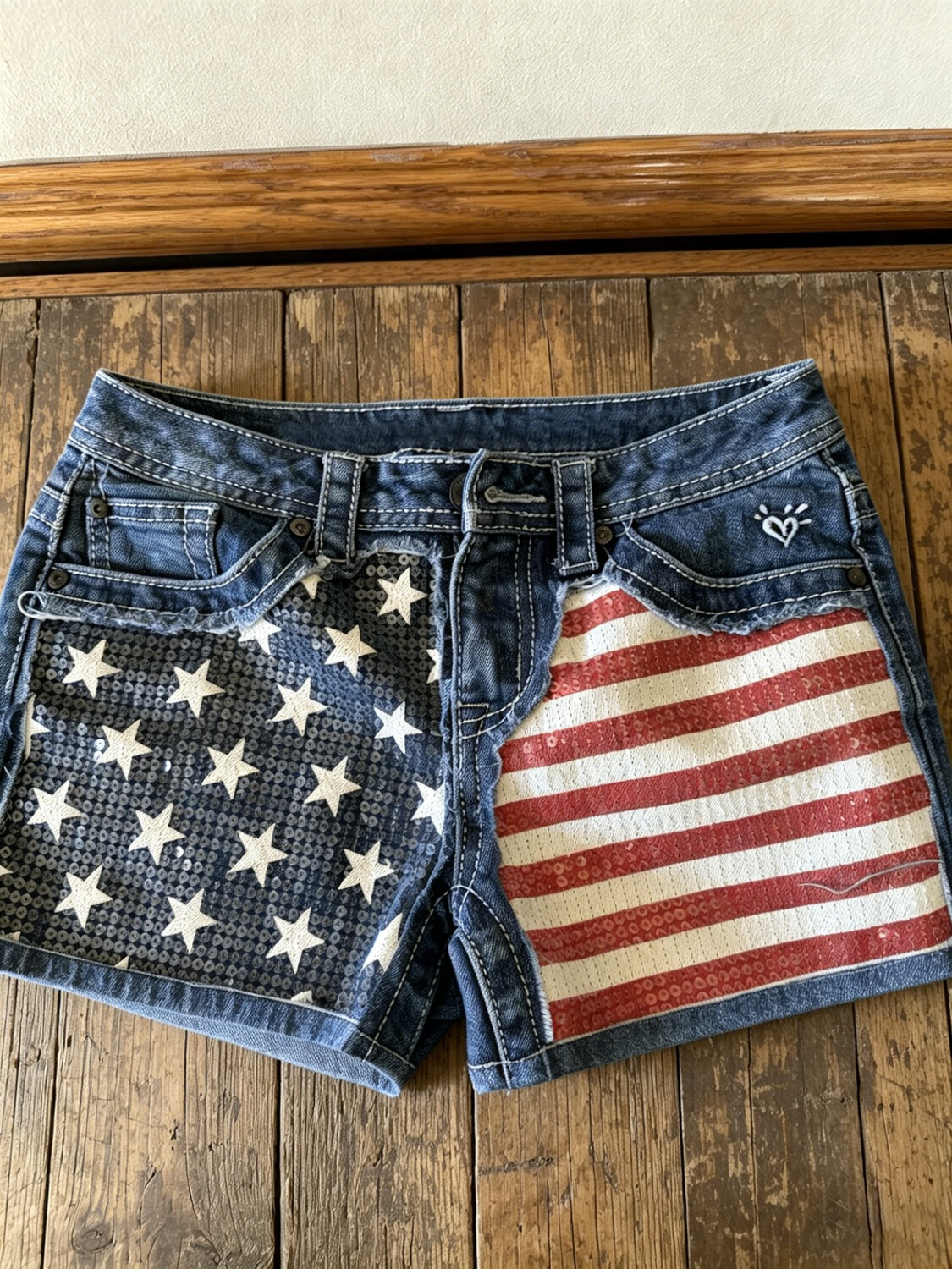 Women's USA Flag Stars Stripes Printed Casual Shorts