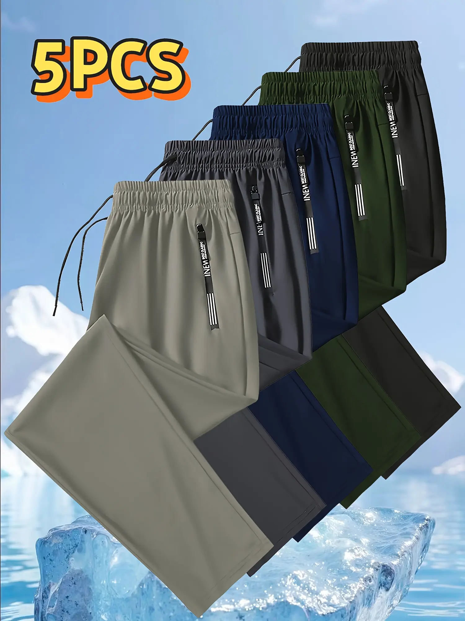 Men's Ice Silk Joggers – Breathable, Medium-Stretch Fabric
