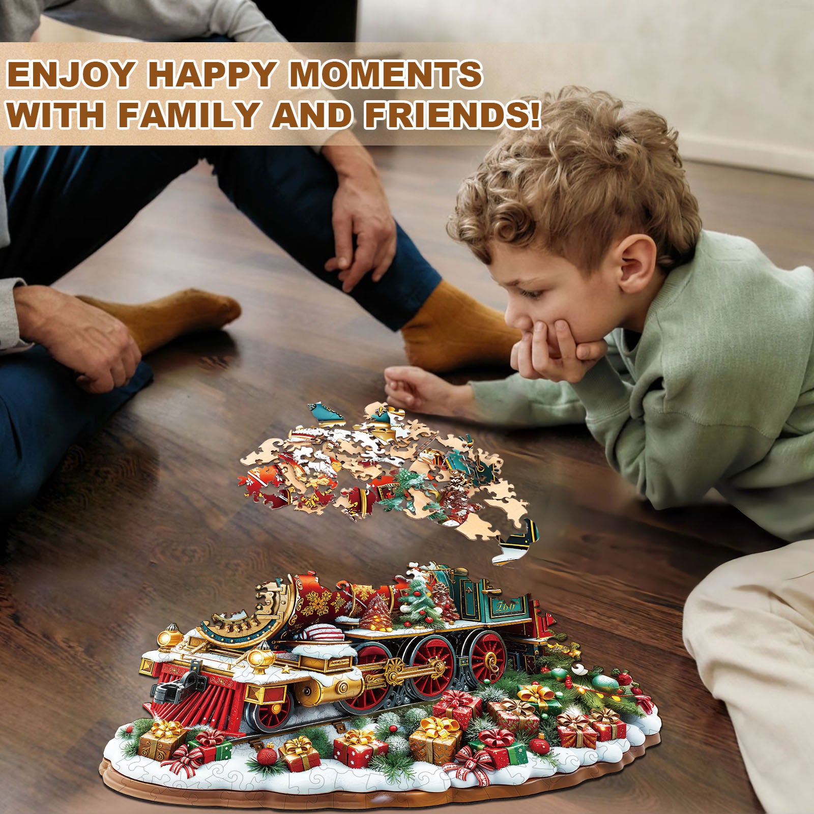 Christmas Train Wooden Jigsaw Puzzle