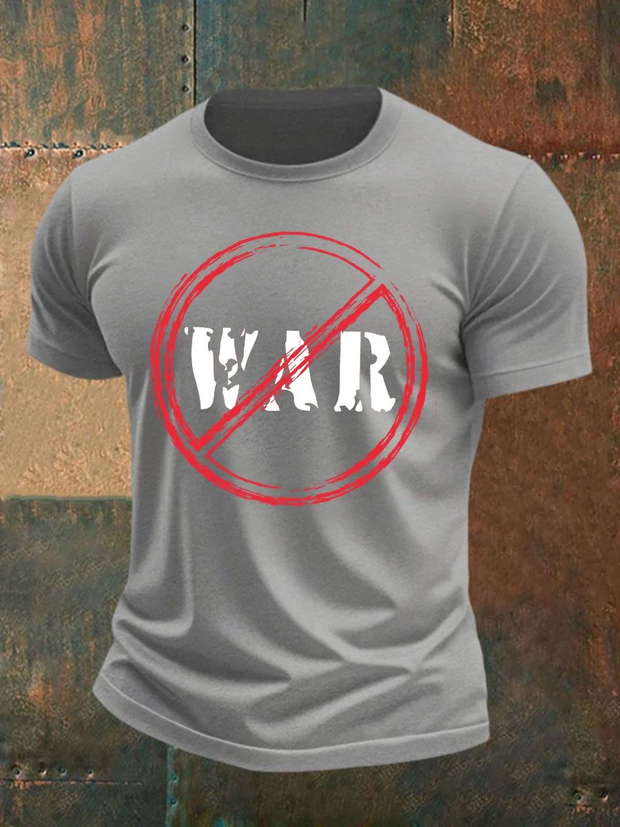 Men's No War cotton short-sleeved T-shirt