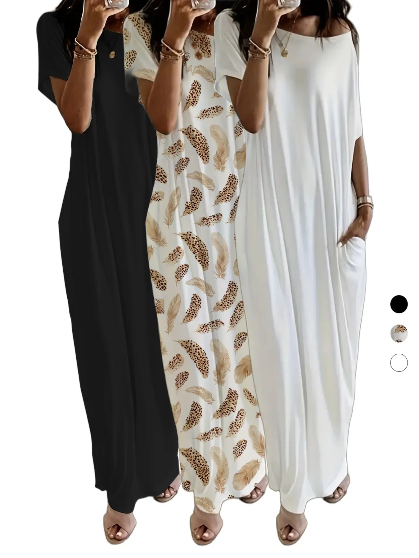 🔥Women's Batwing Sleeve Lounge Dress - Comfy Sleepwear🔥