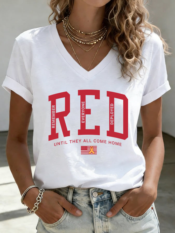 Women's Red Friday Print T-shirt