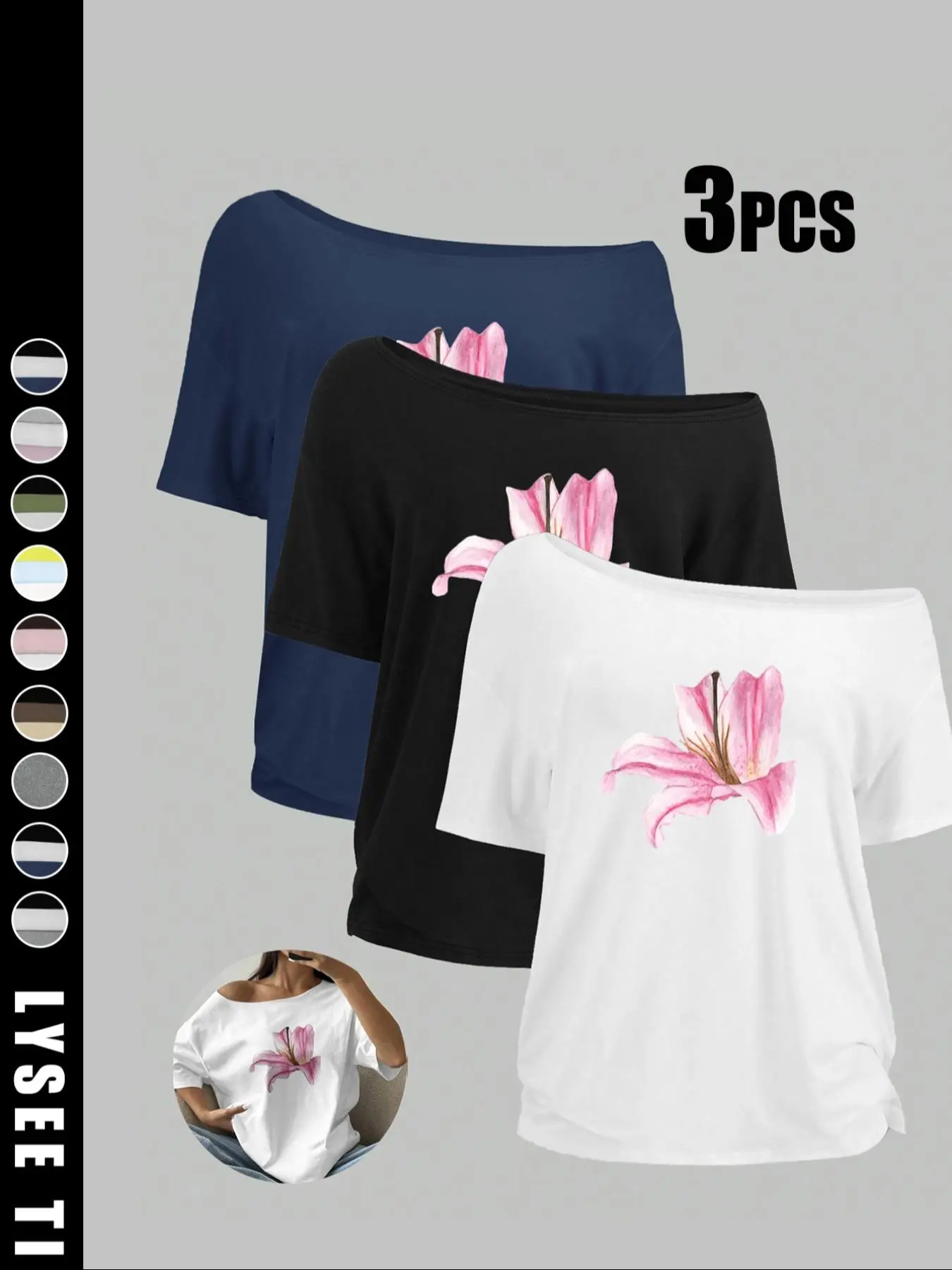 Women's Solid Color Tee, Casual Basic Essential Short Sleeve T-shirt Top