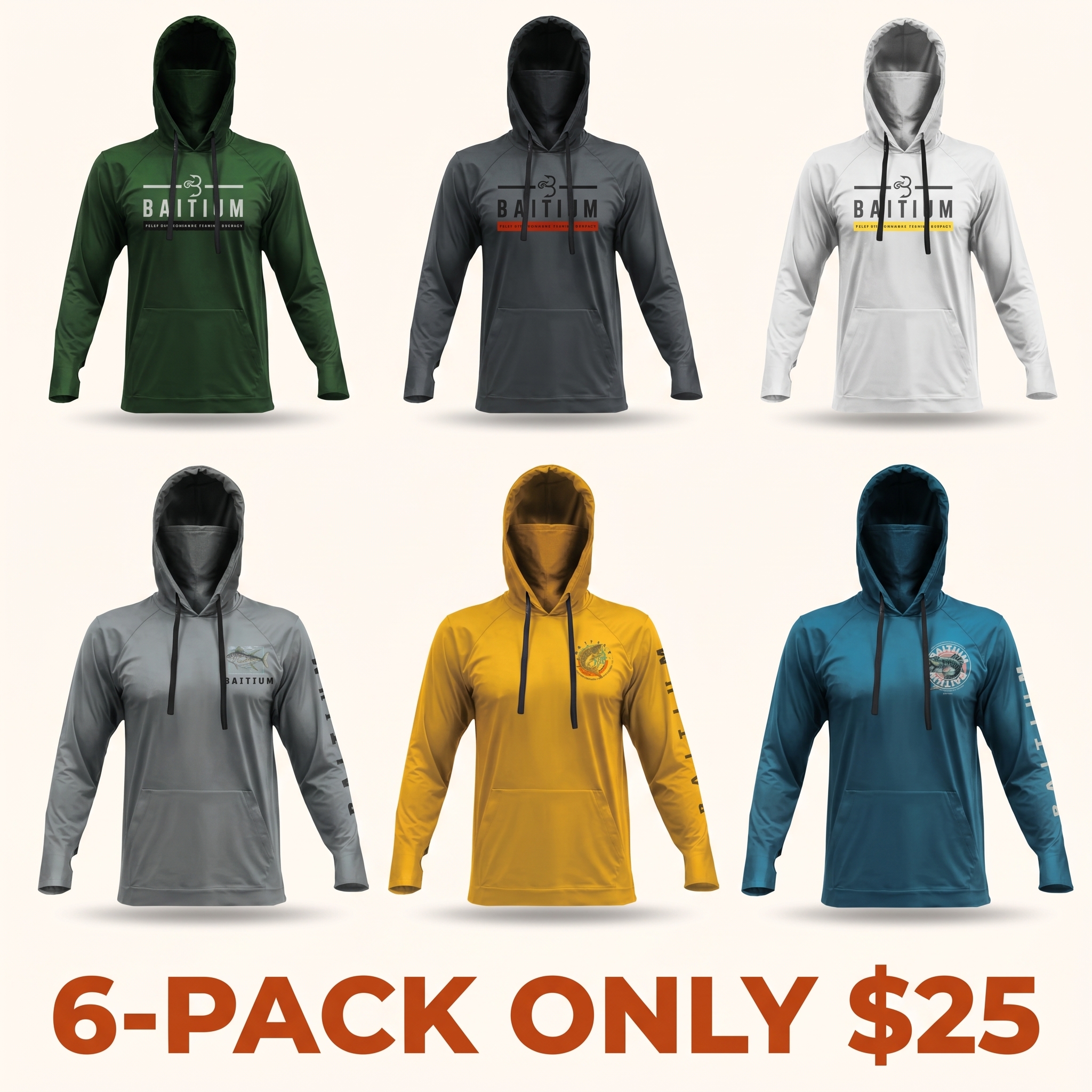 Fishing & Construction Shirt — UPF 50 Sun Protection Long-Sleeve Hoodie (With Built-in Neck Gaiter)