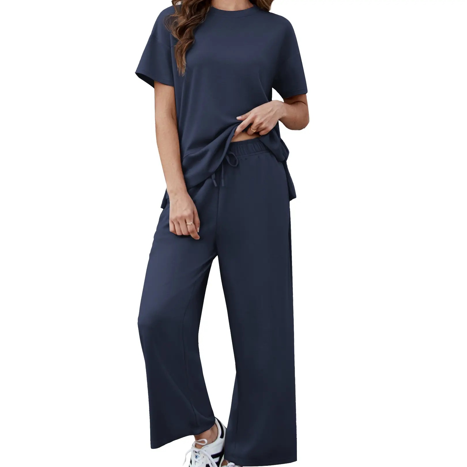 Summerwins Women’s 2-Piece Loose-Fitting Wide-Leg Pants Set