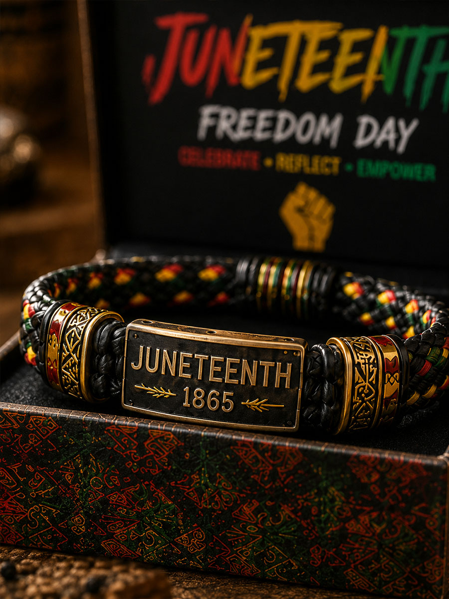 American Vintage Juneteenth Freedom Day 1865 Braided Bracelet