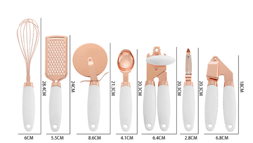 7PC Copper & Ceramic Kitchen Tools