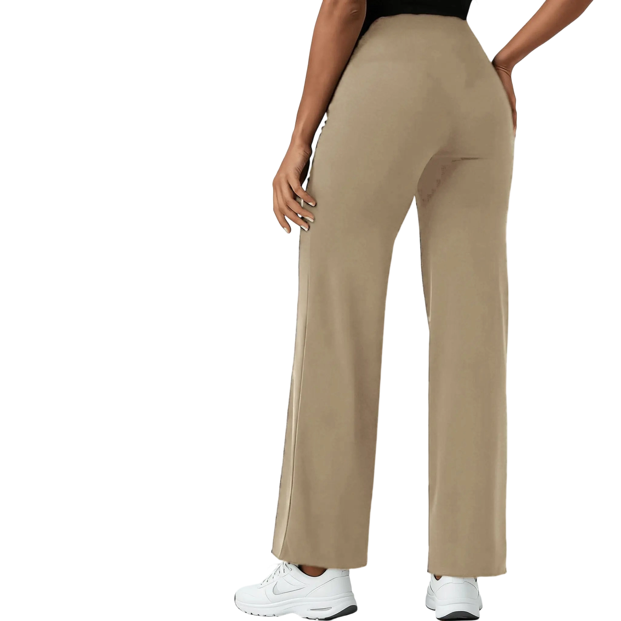 Women's Wide-Leg Suit Pants with Elastic Waist