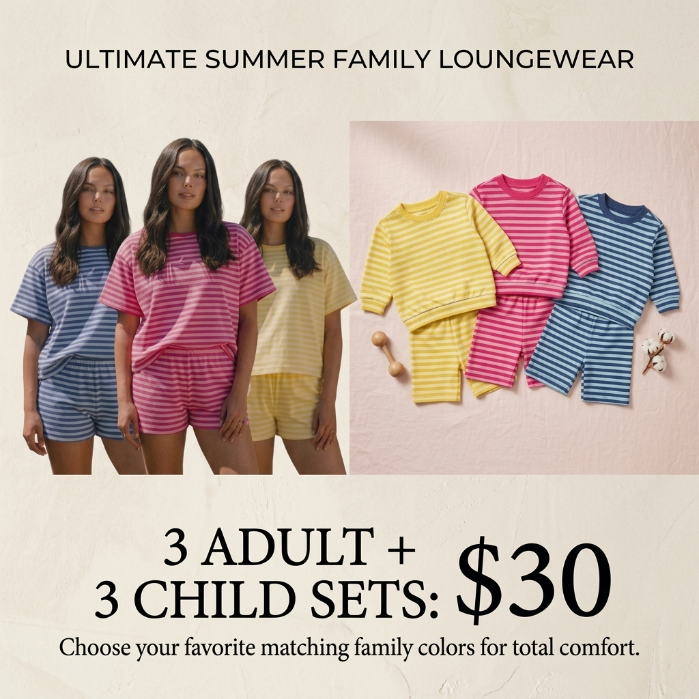 ☀️【Stock Up Deals】Matching Striped Parent-Child Cotton Sets