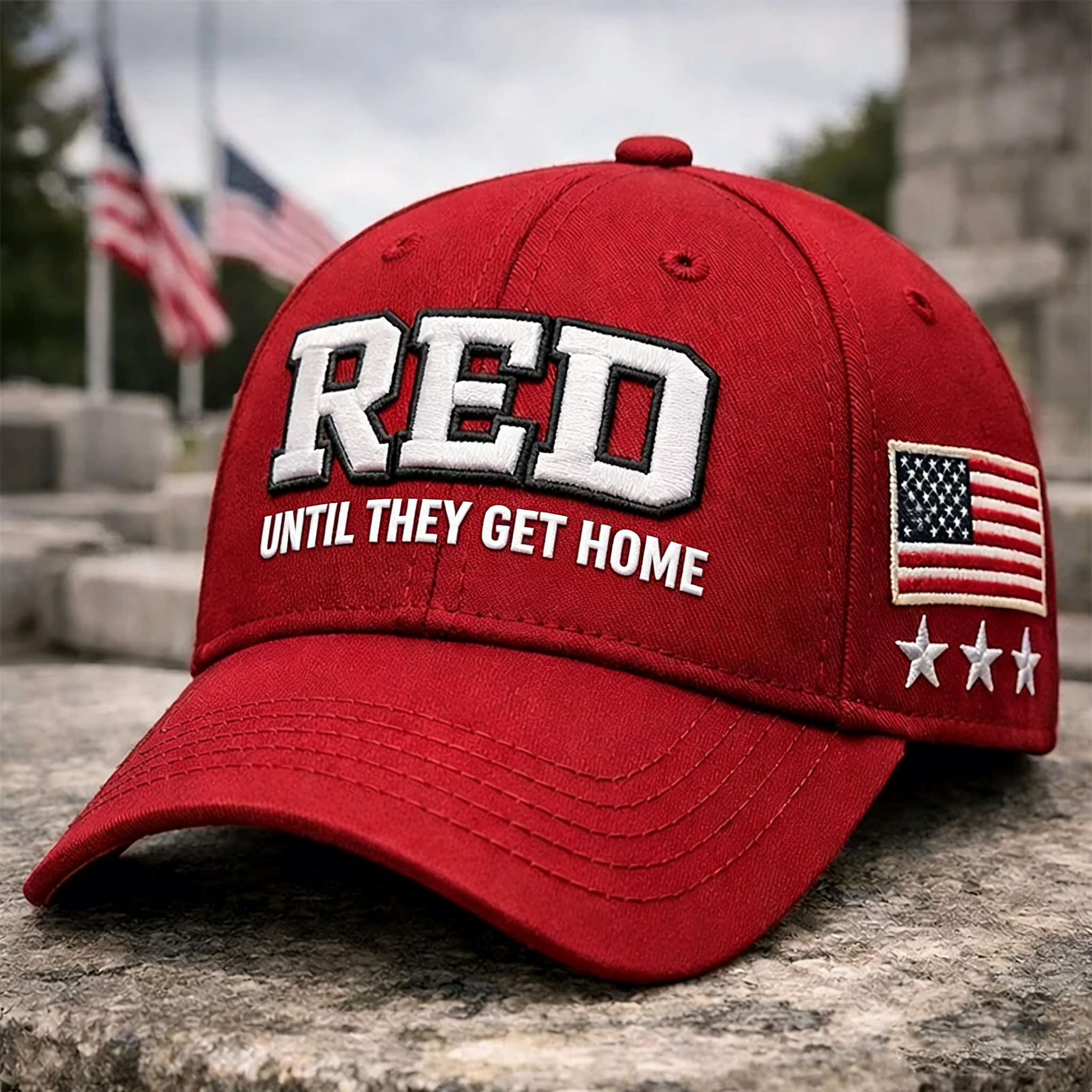 Unisex casual red Friday print hat