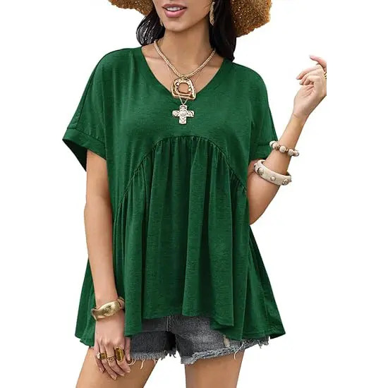 Women's Summer Ruffle-Hem Top